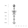 BUTTERFLY PRONG DANGLE 316L SURGICAL STEEL NAVEL BELLY RING